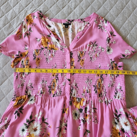 Torrid Pink Floral Challis Shirt Dress Sz 2 - Picture 11 of 12